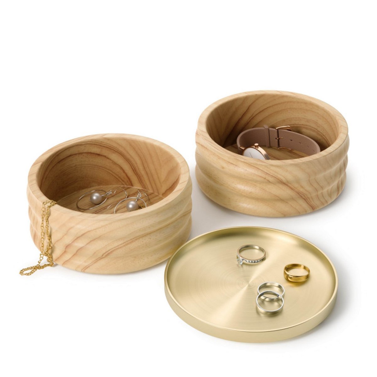 Coffret à bijoux chic design bois  TESORA bois clair, UMBRA