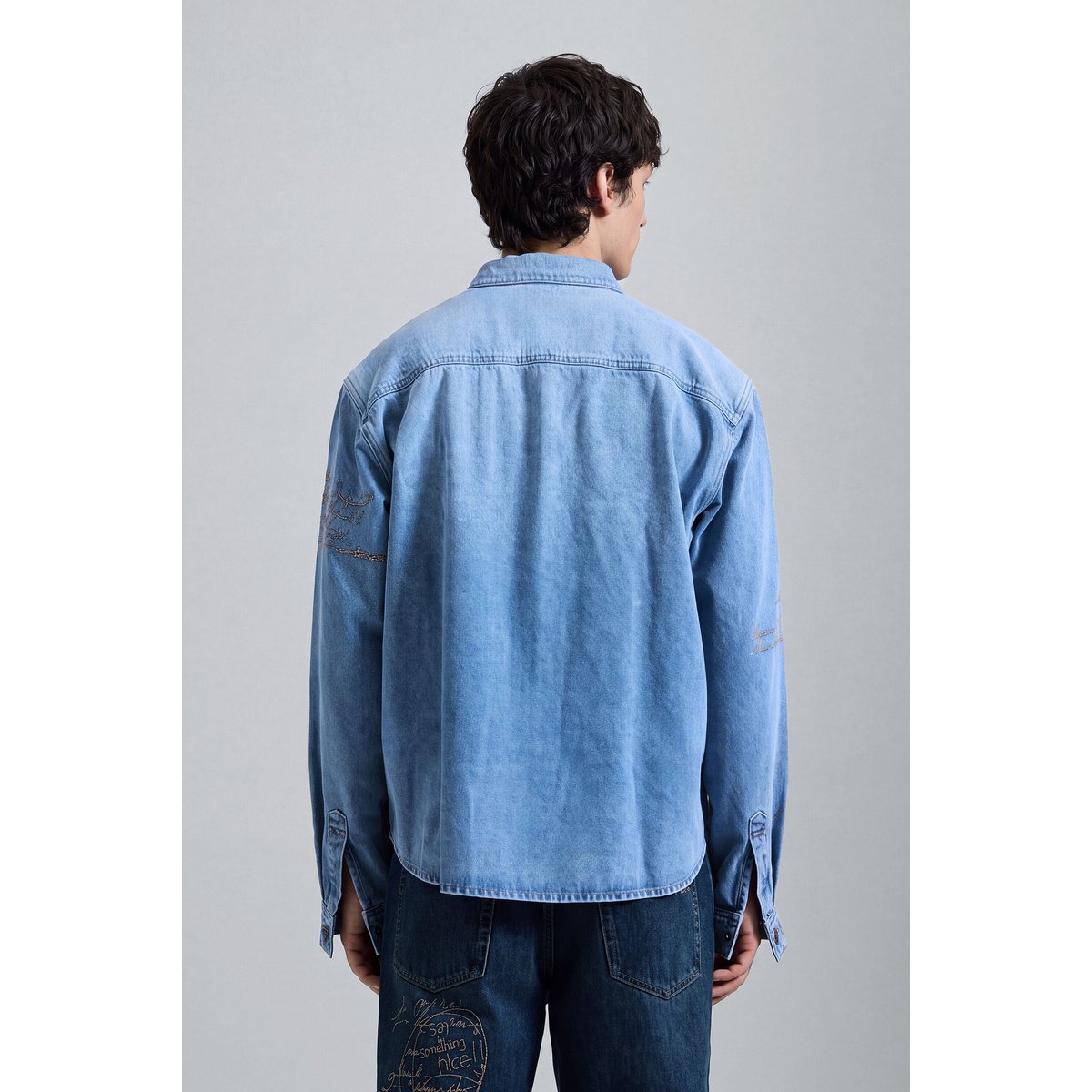 chemise en denim à manches longues bleu clair, DESIGUAL
