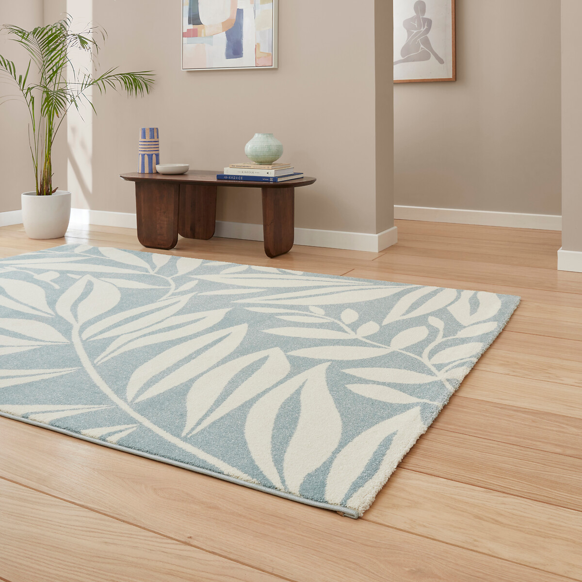 Catherine Lansfield Sorral Leaves Botanical Rug light blue, CATHERINE LANSFIELD
