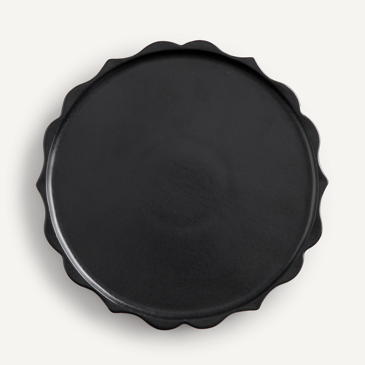 Lot de 4 assiettes plates en grès émaillé, Arigato noir, AM.PM