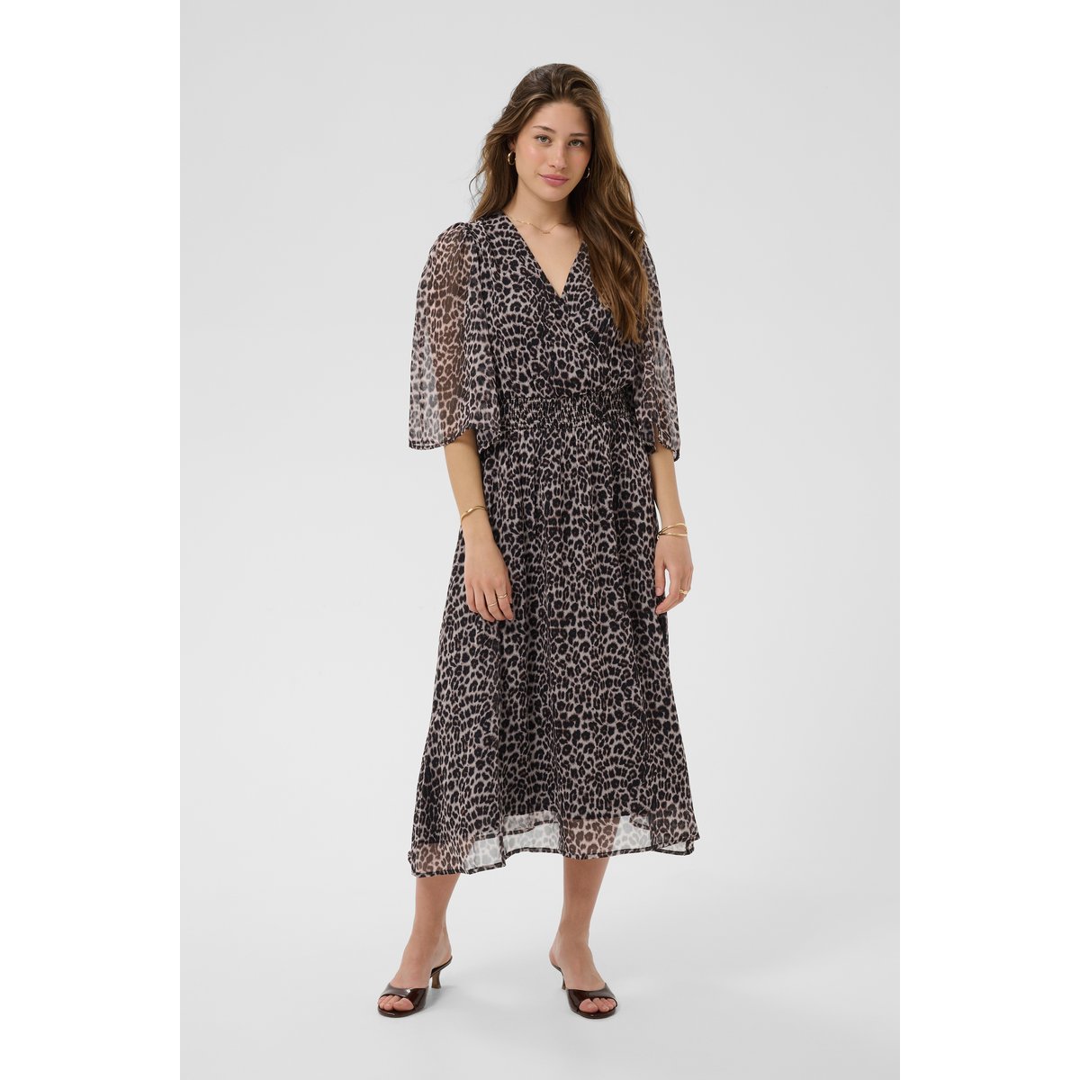 Robe beige animalier natraul animal spots, CREAM