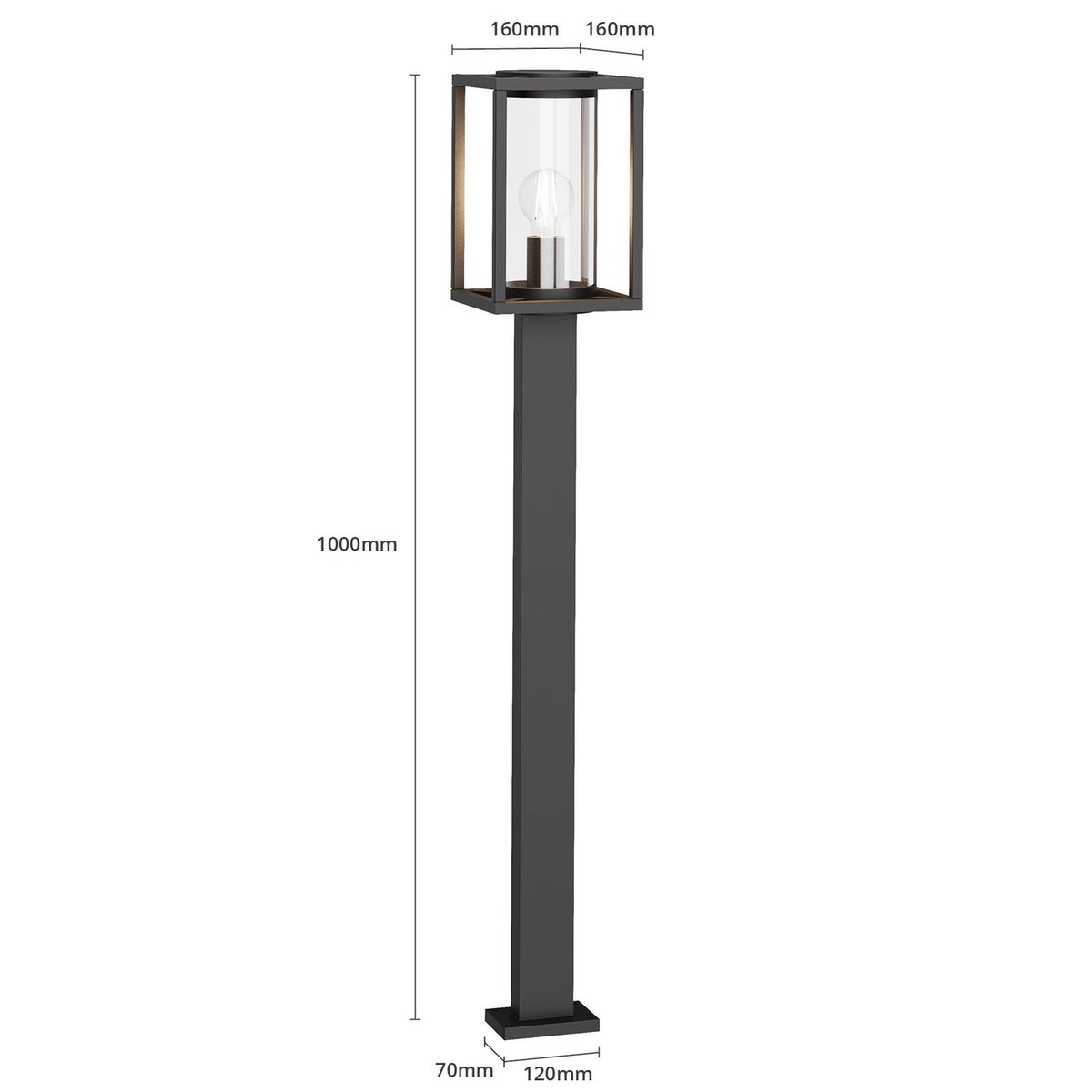 Luminaire extérieur en aluminium moderne anthracite, LUCANDE