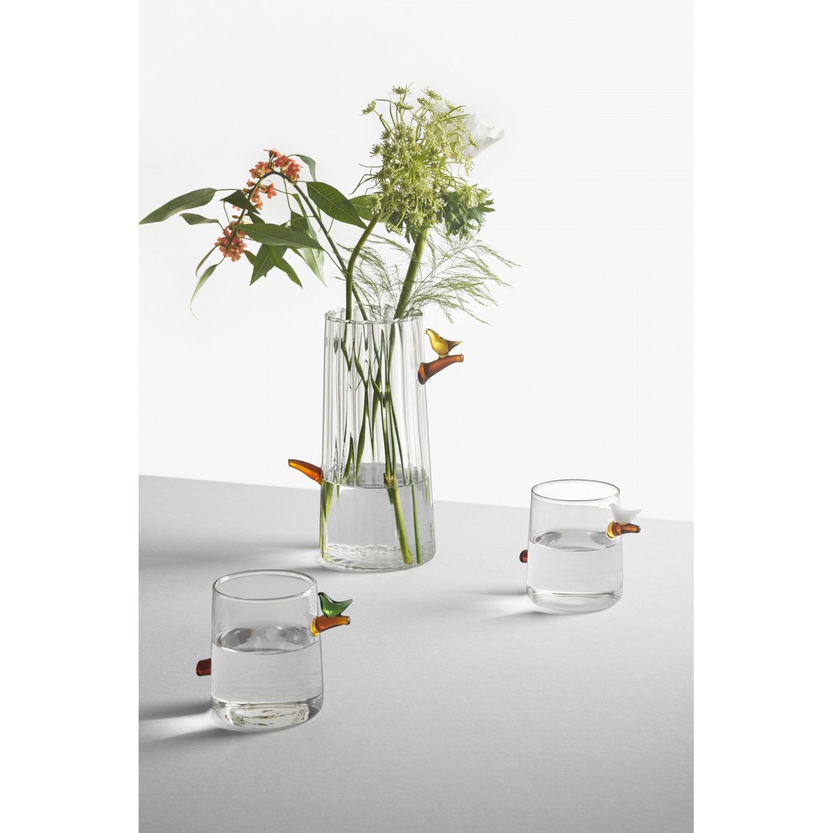 Vase Bird transparent, ICHENDORF