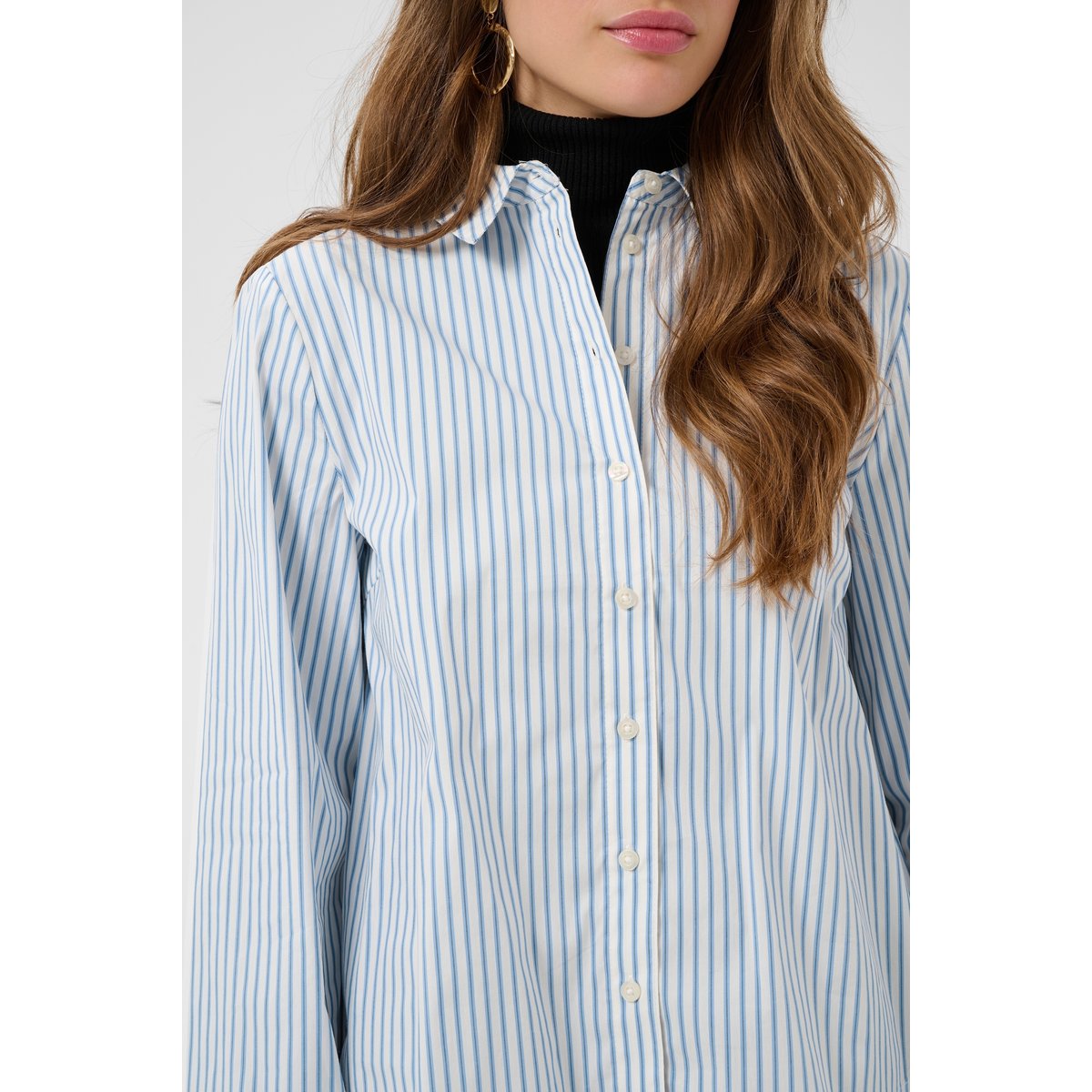 Chemise à manches longues bleu air blue stripe, CREAM