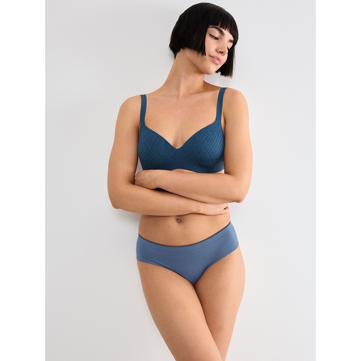 Pack of 2 Plain Hipster Knickers dark blue+light blue, SLOGGI