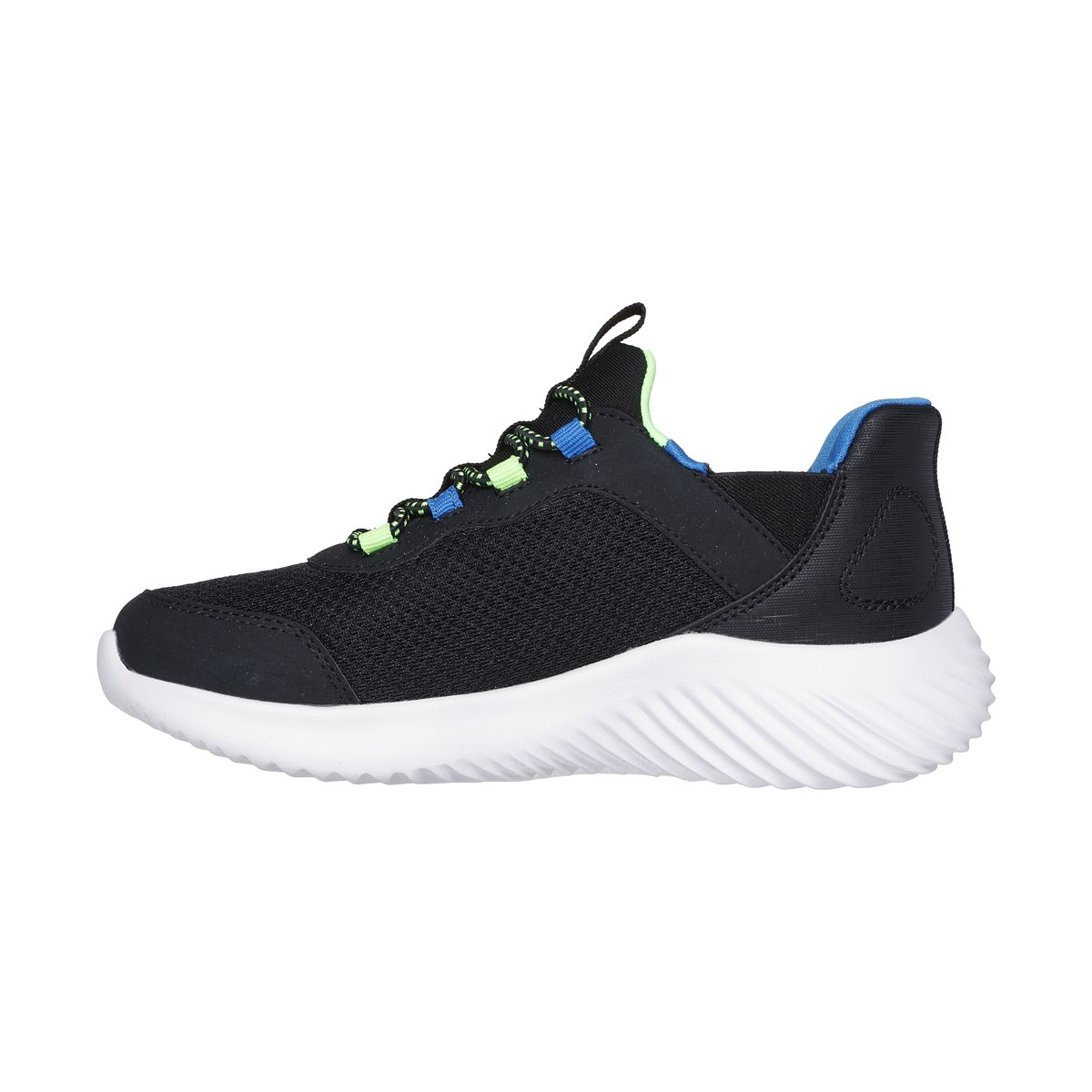 Basket Basse à Lacets Bounder Brisk Burst noir bleu lime, SKECHERS