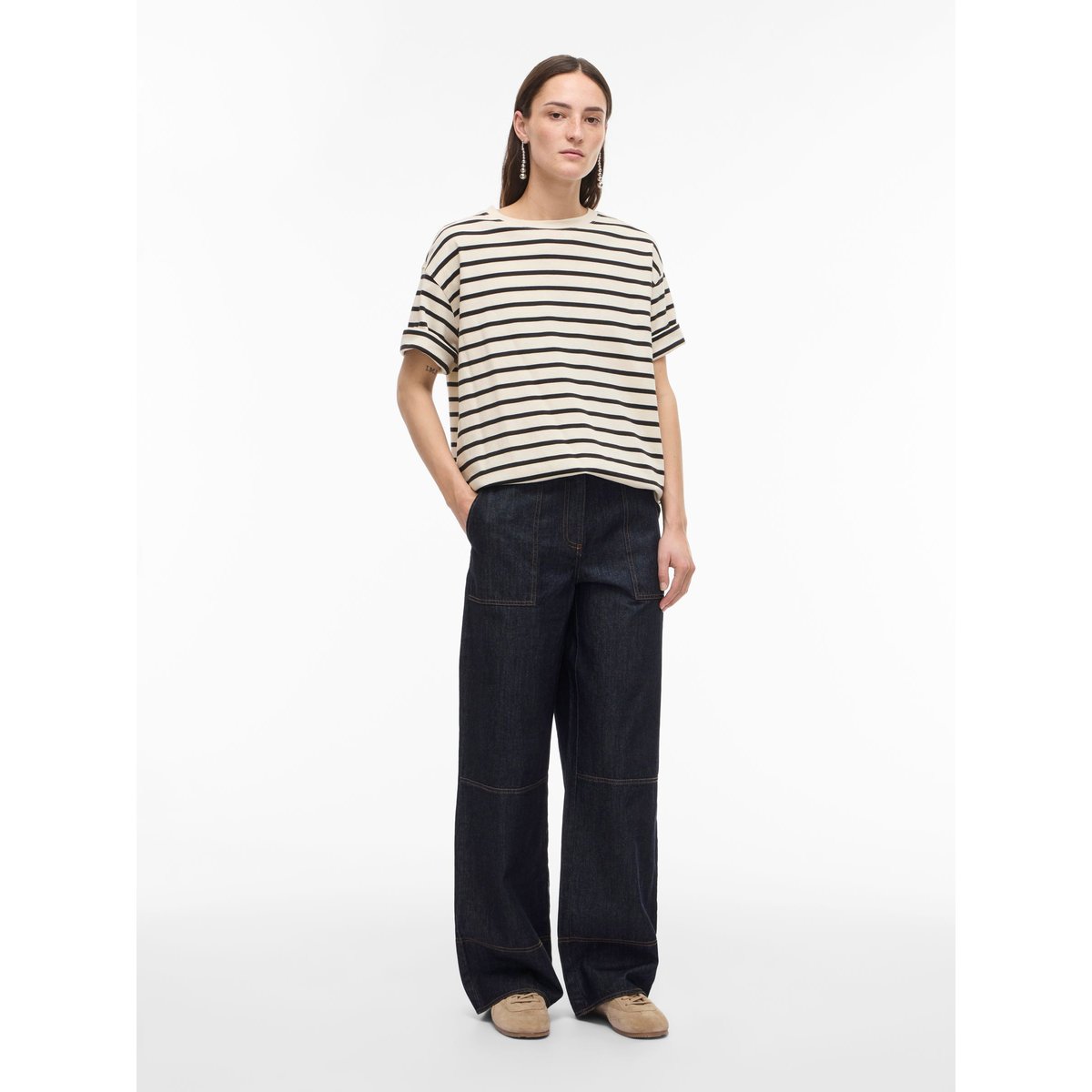 Jean dark blue denim, ROUGE EDIT