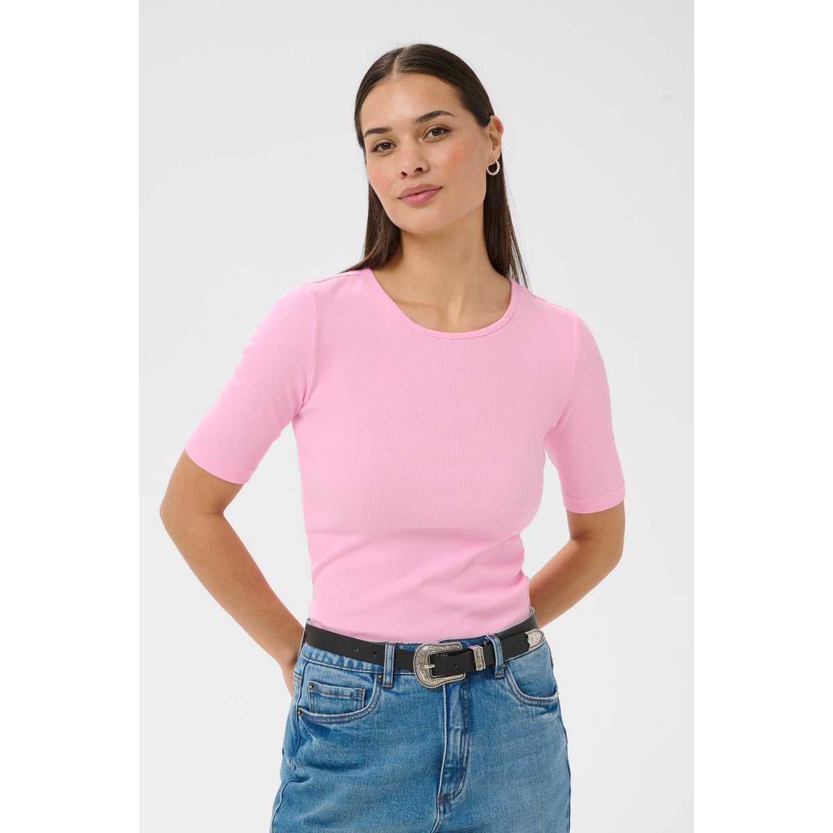 T-shirt rose pink frosting, KAFFE