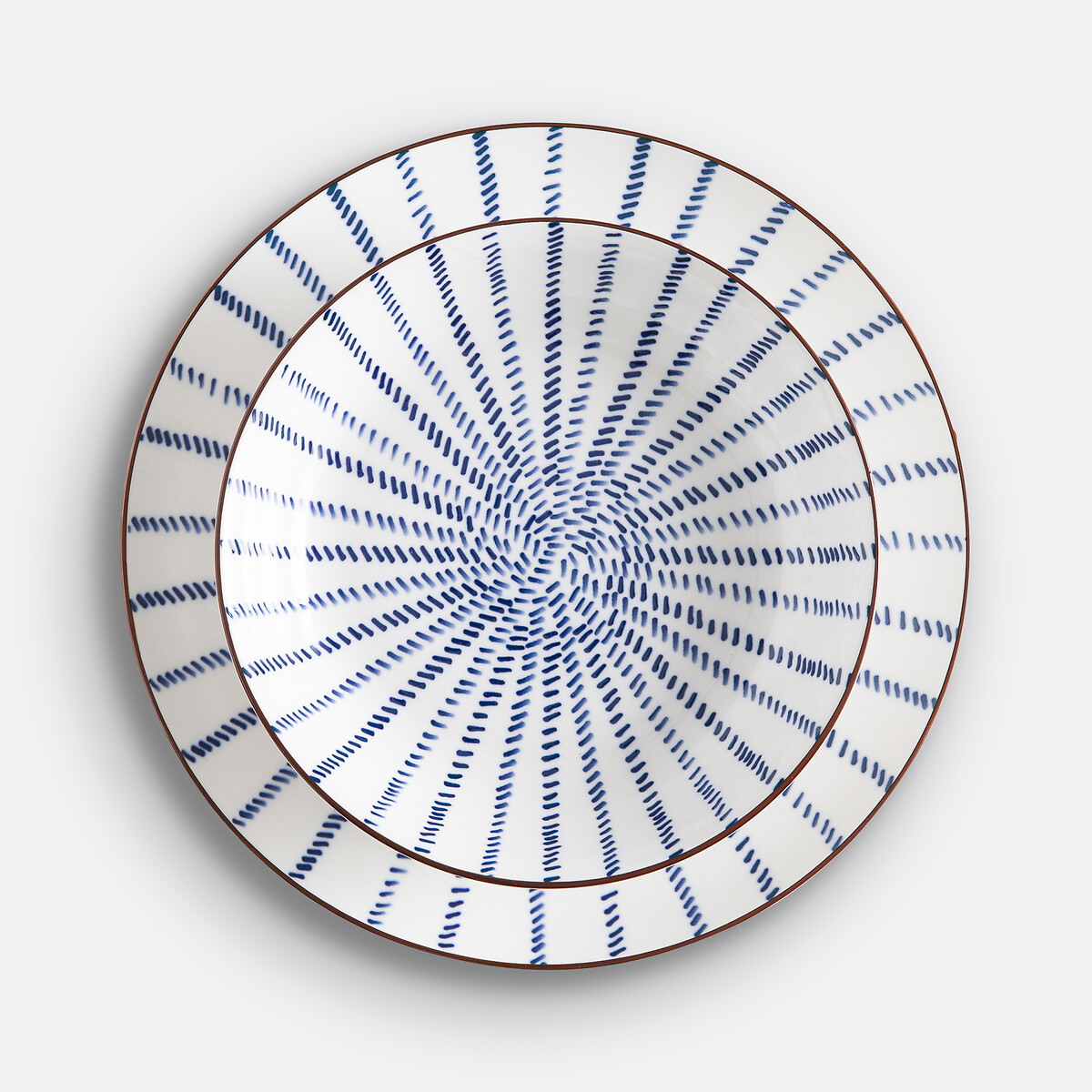 Lot de 4 assiettes creuses motif rayons, Bowlia bleu/blanc, LA REDOUTE INTERIEURS