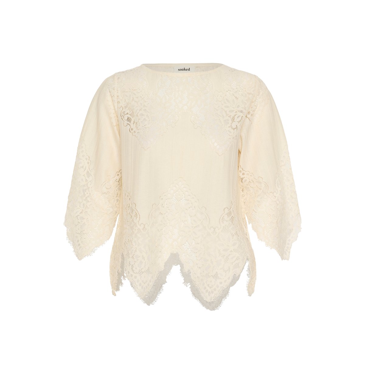 Blouse à manches longues blanc turtledove, SOAKED IN LUXURY
