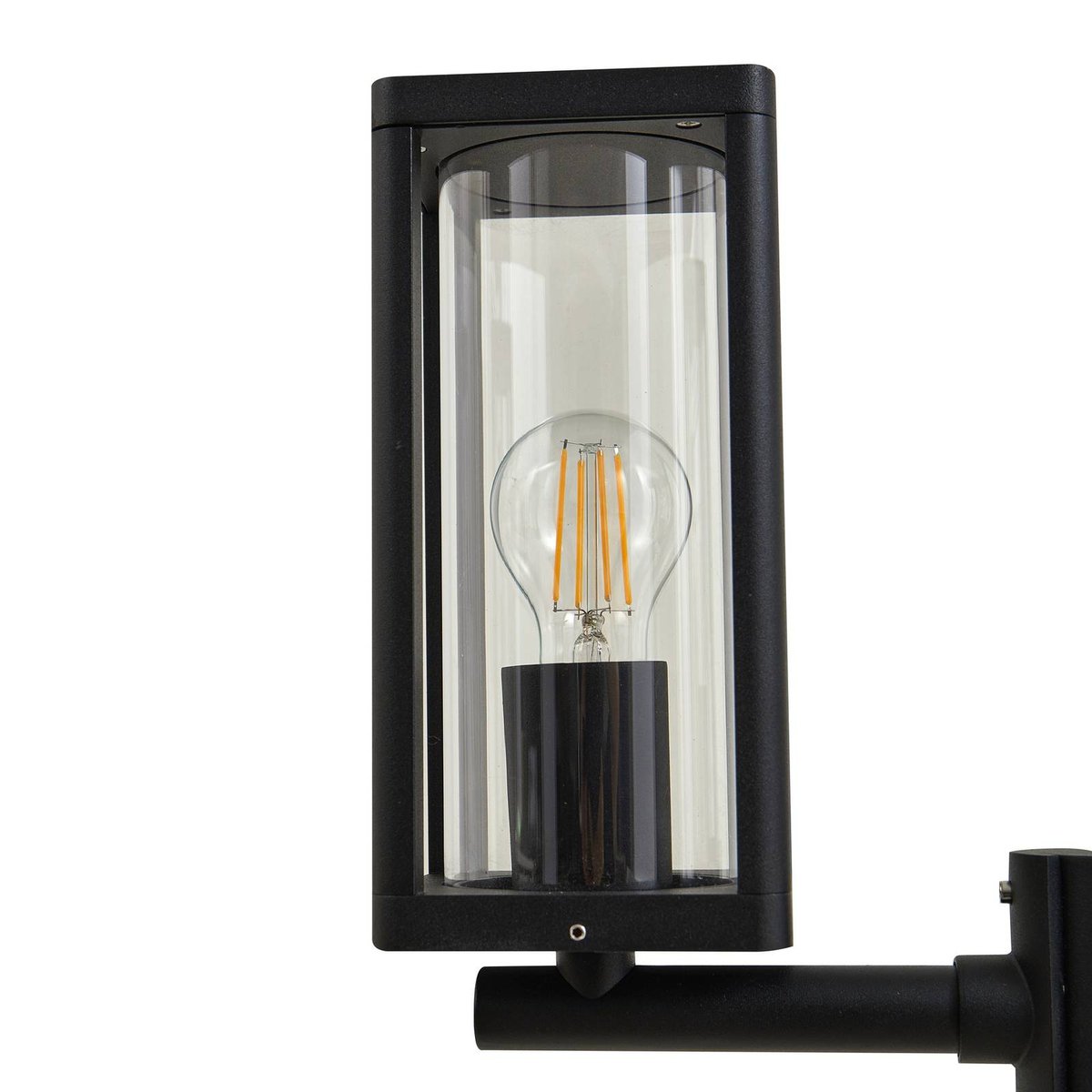 Lampadaire extérieur en aluminium moderne noir, LUCANDE