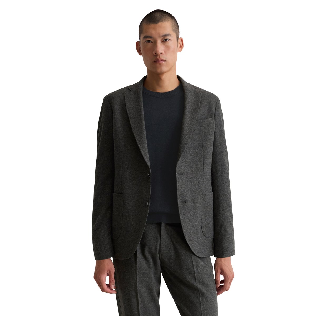 Veste shaped en tech flannel de haute qualité noir, MARC O'POLO