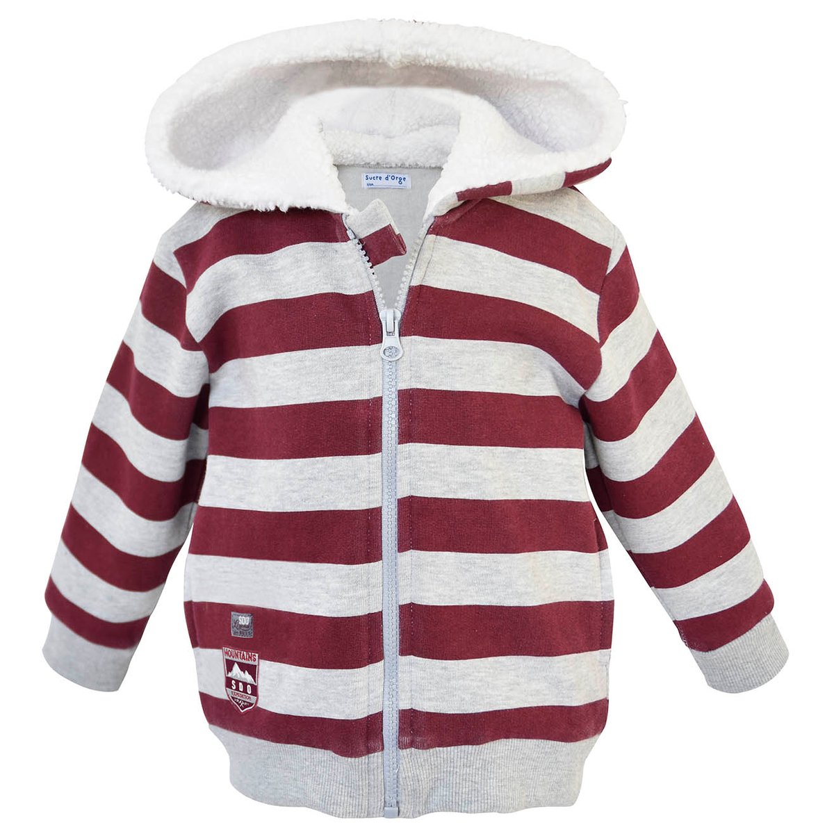 Cardigan raye garcon les grans de sucre d'orge blanc, SUCRE D'ORGE