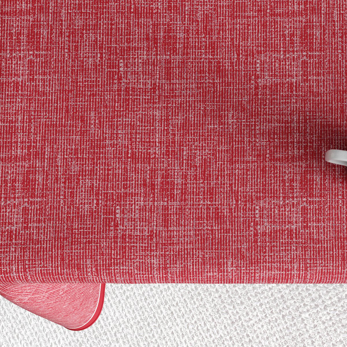 Nappe rectangulaire anti tache Coton Chambray Tango rouge, EDEN