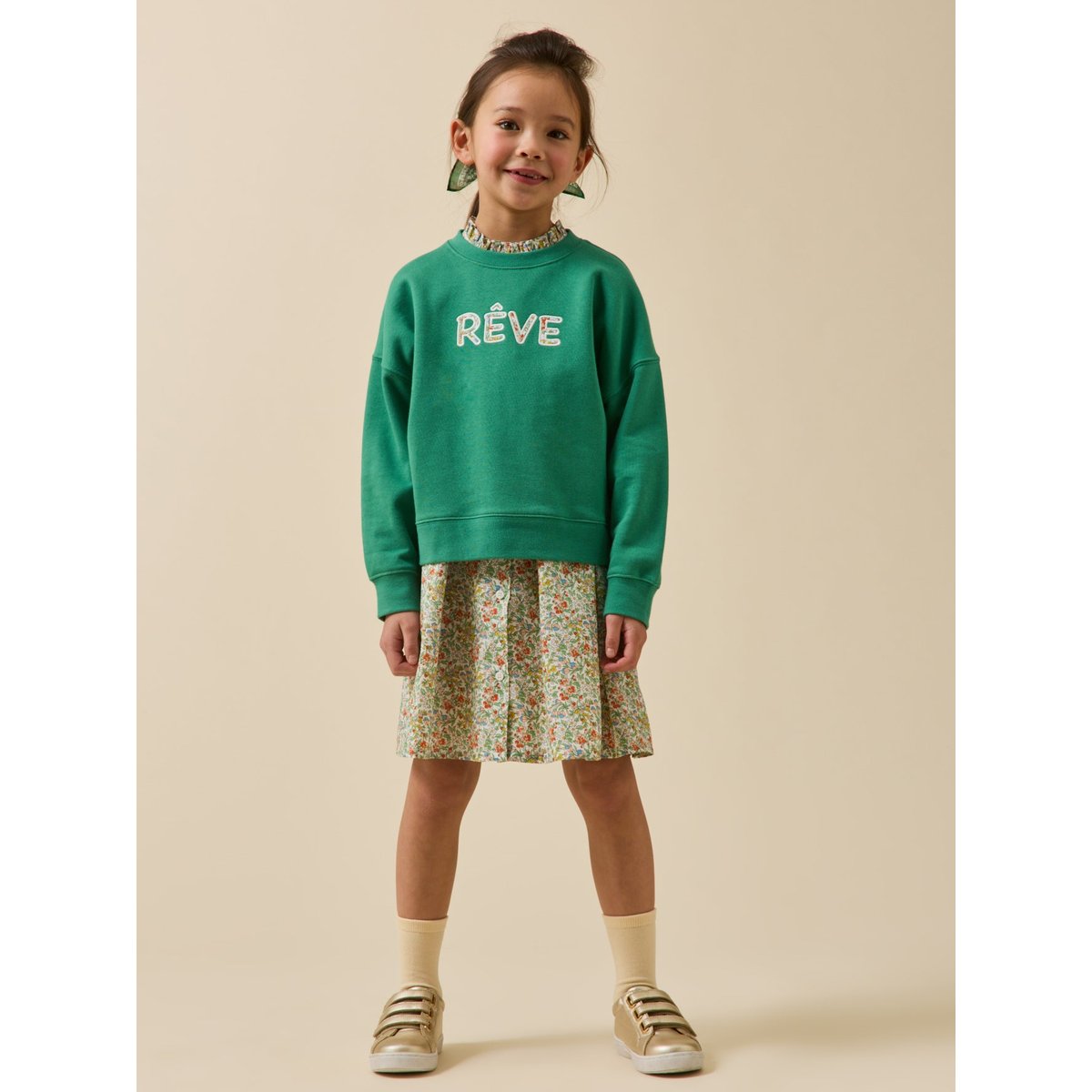 Sweat à message en tissu Liberty - coton biologique liberty nazanin, CYRILLUS