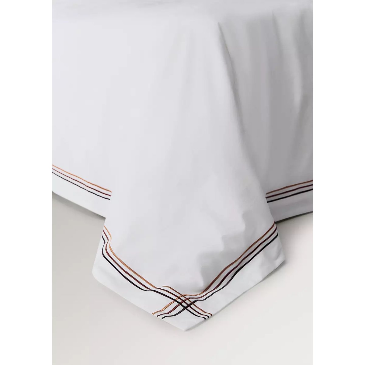 Housse de couette 100 % coton brodé Lit 135/140 cm écru, MANGO HOME