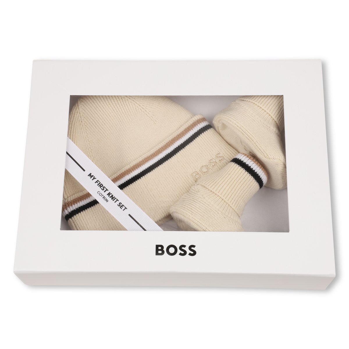Ensemble bonnet et chaussons new beige, BOSS KIDSWEAR