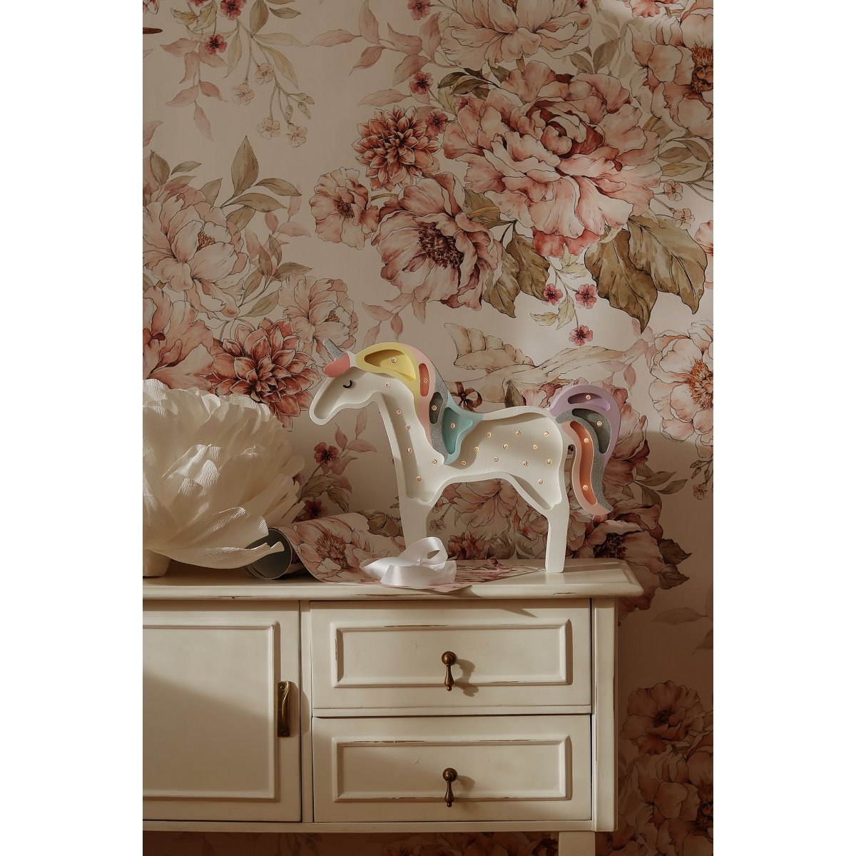 Lampe Veilleuse Licorne Arc en ciel blanc, LITTLE LIGHTS