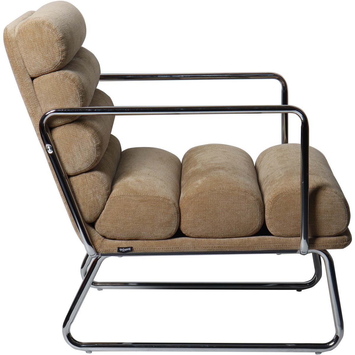Fauteuil en tissu chenille - VANIA miel, HOMIFAB