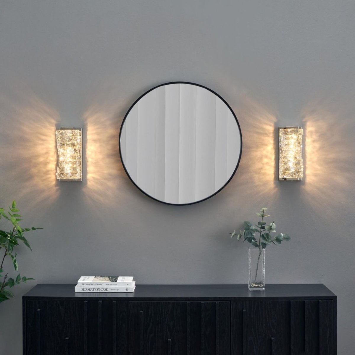 Applique avec cristaux de verre – ELINA argenté / chromé, KOSILUM
