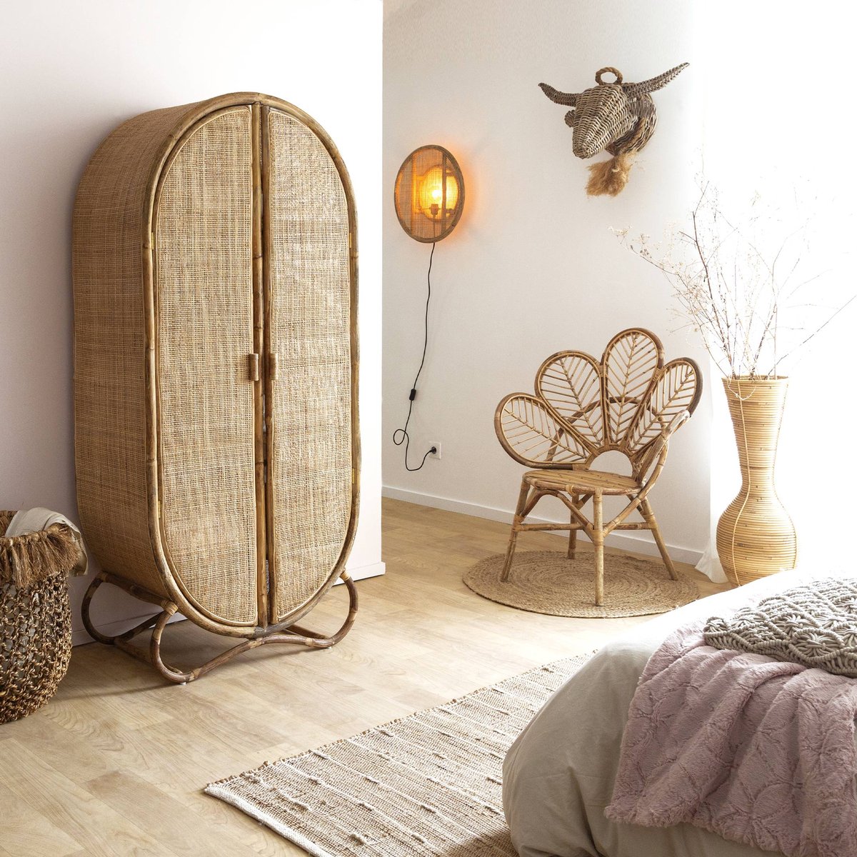 Fauteuil en rotin RATTAN bois clair, MADE IN MEUBLES