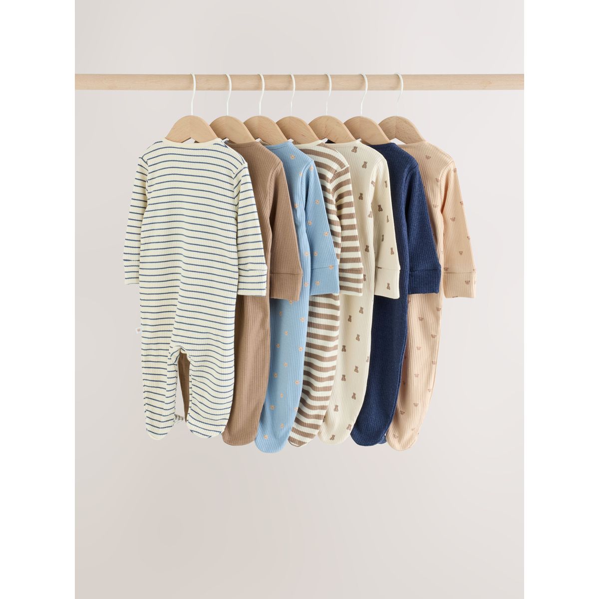 Dors-bien à zip double sens bébé, lot de 7 ours brun neutre, NEXT