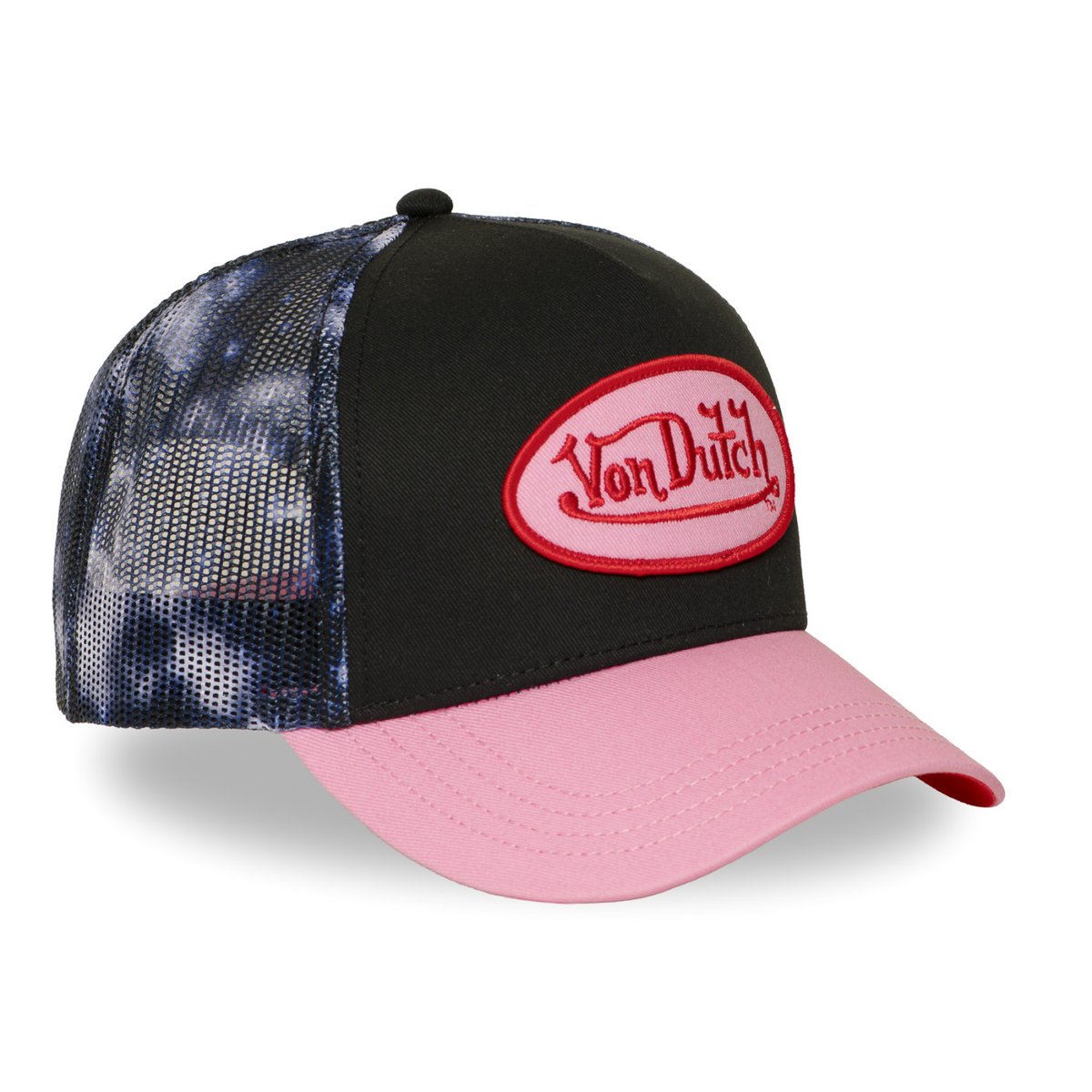 Casquette trucker SPACE noir/rose/rouge/bleu, VON DUTCH