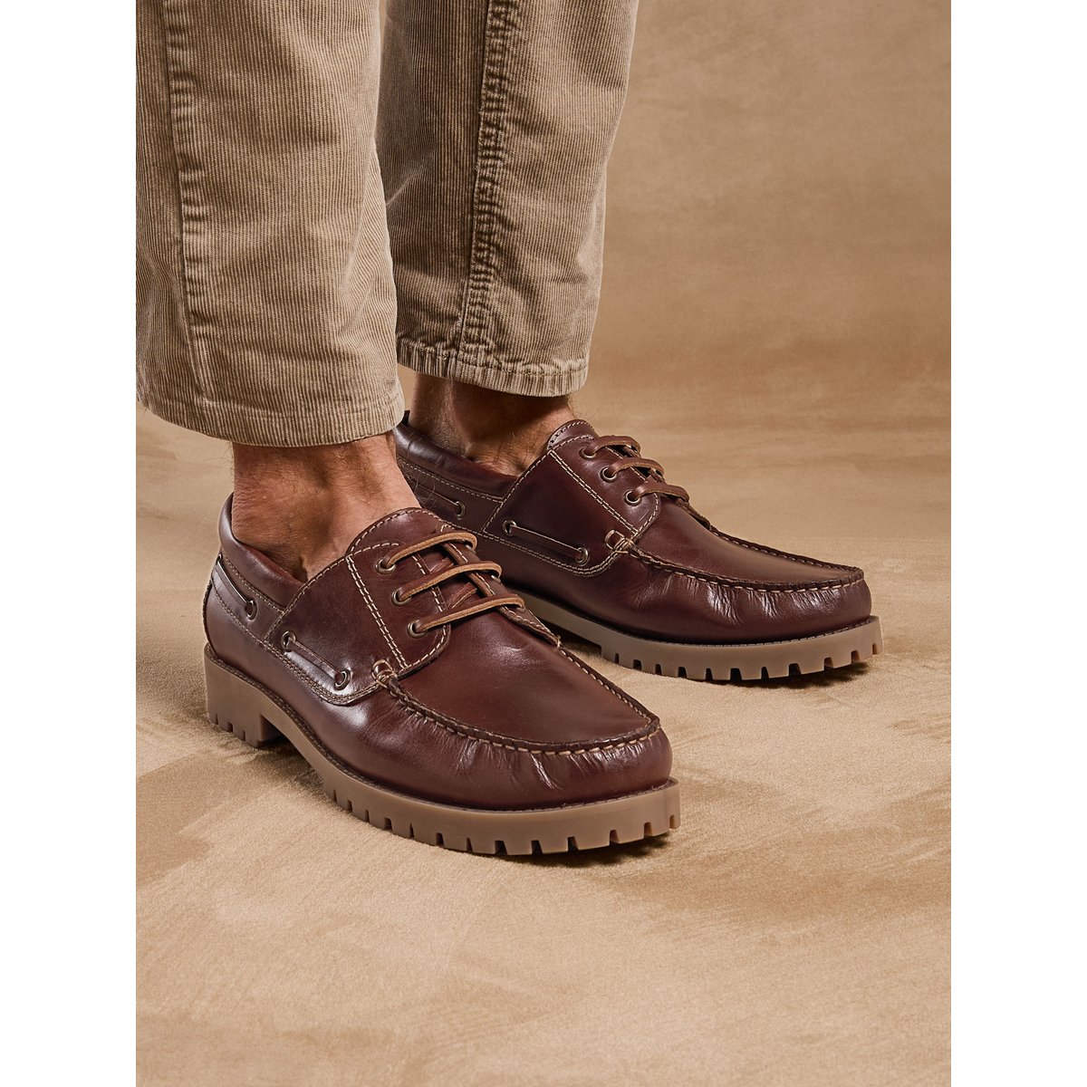 Derbies esprit bateau homme marron, PEDICONFORT