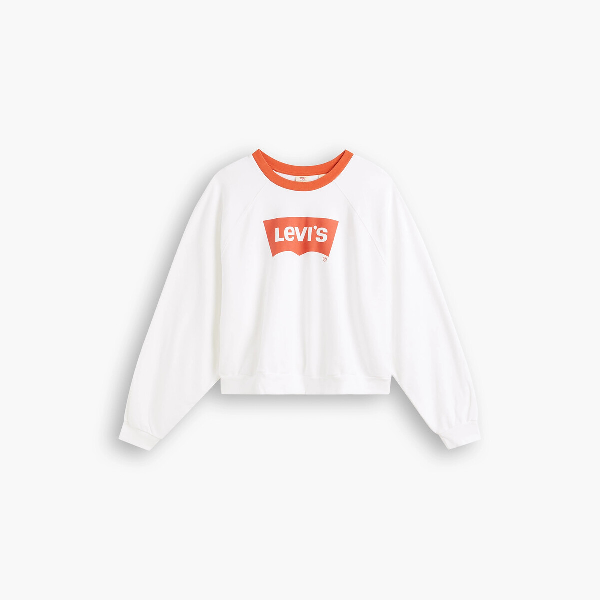 Felpa crop, logo davanti bianco/rosso, LEVI’S PLUS
