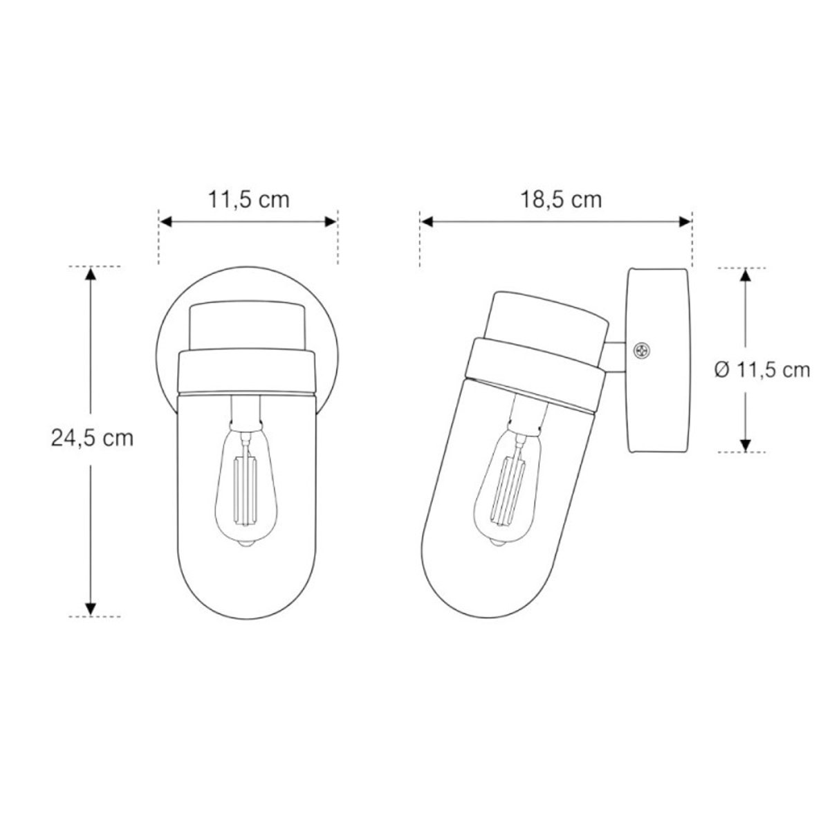 Applique extérieure capsule cuivre Vega cuivré, MILLUMINE