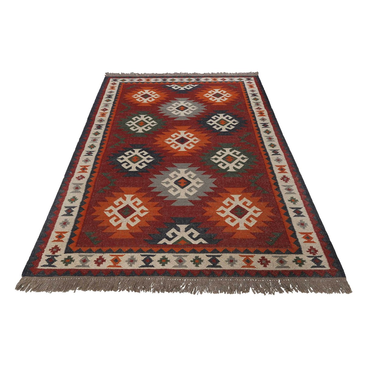 Tapis en laine, tissé main, oriental , BLANCARD rouge, WECON HOME