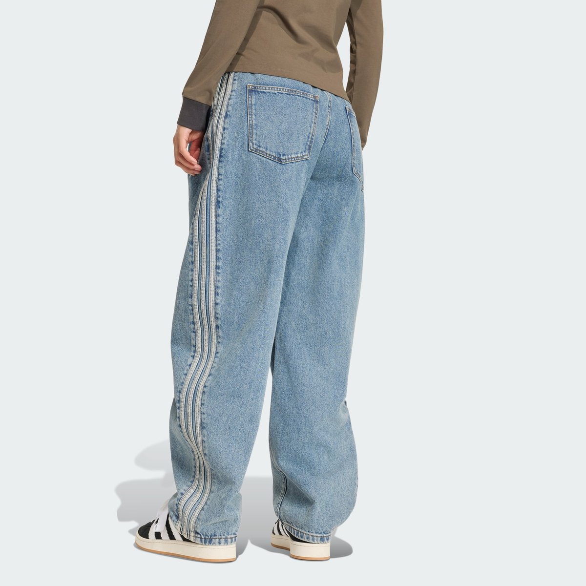 Pantalon Barrel Taille Haute Denim worn blue denim, adidas Originals