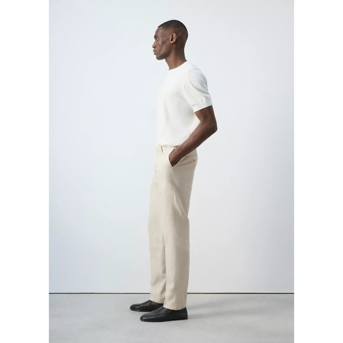 Pantalon costume Amalfi 100 % lin slim-fit écru, MANGO MAN