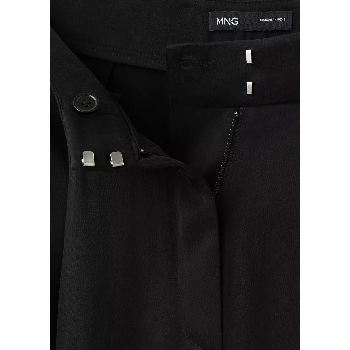 Pantalon bouffant en cupro noir, MANGO