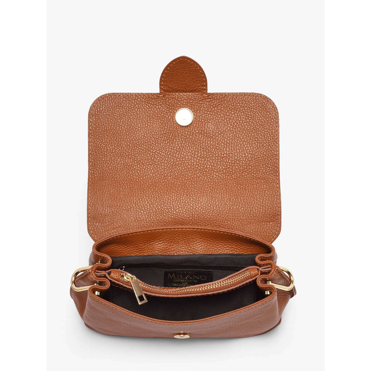 Sac porté main Velvet caviar cuir cuoio scuro, MILANO