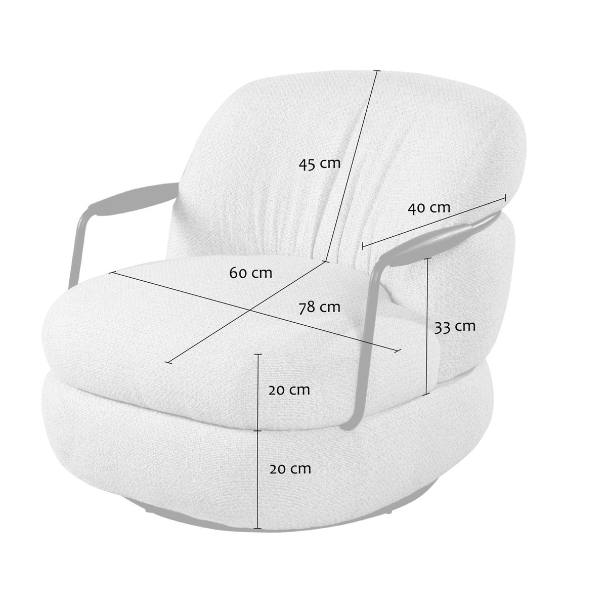 Fauteuil en tissu - MICHEL beige, SIGNATURE