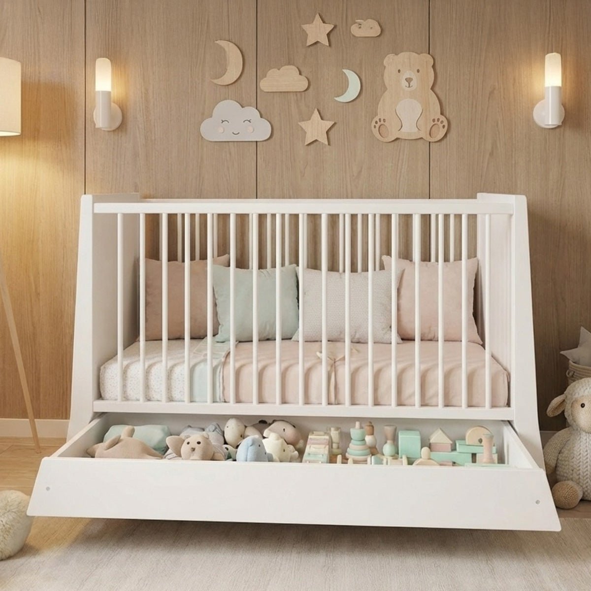 Lit bébé évolutif Timeo - Espace qui grandit gris, MINEA
