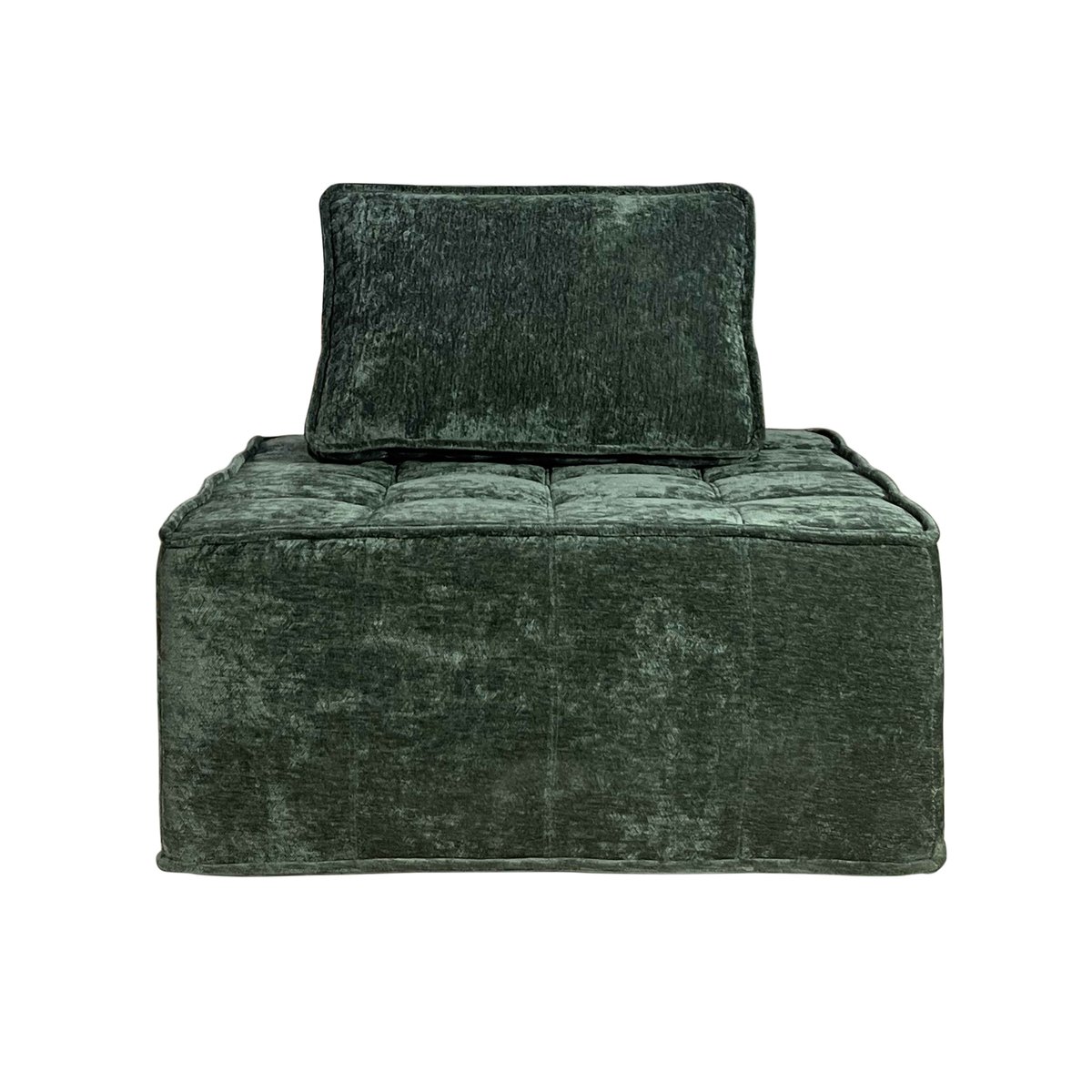 Fauteuil en tissu avec coussin type chauffeuse, TIBY vert, OVIALA