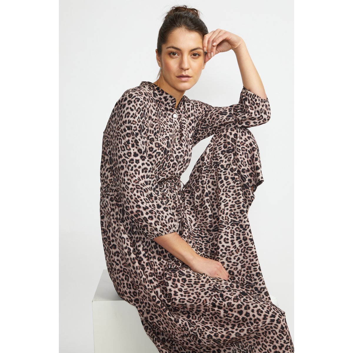 Robe marron amimalier, CREAM