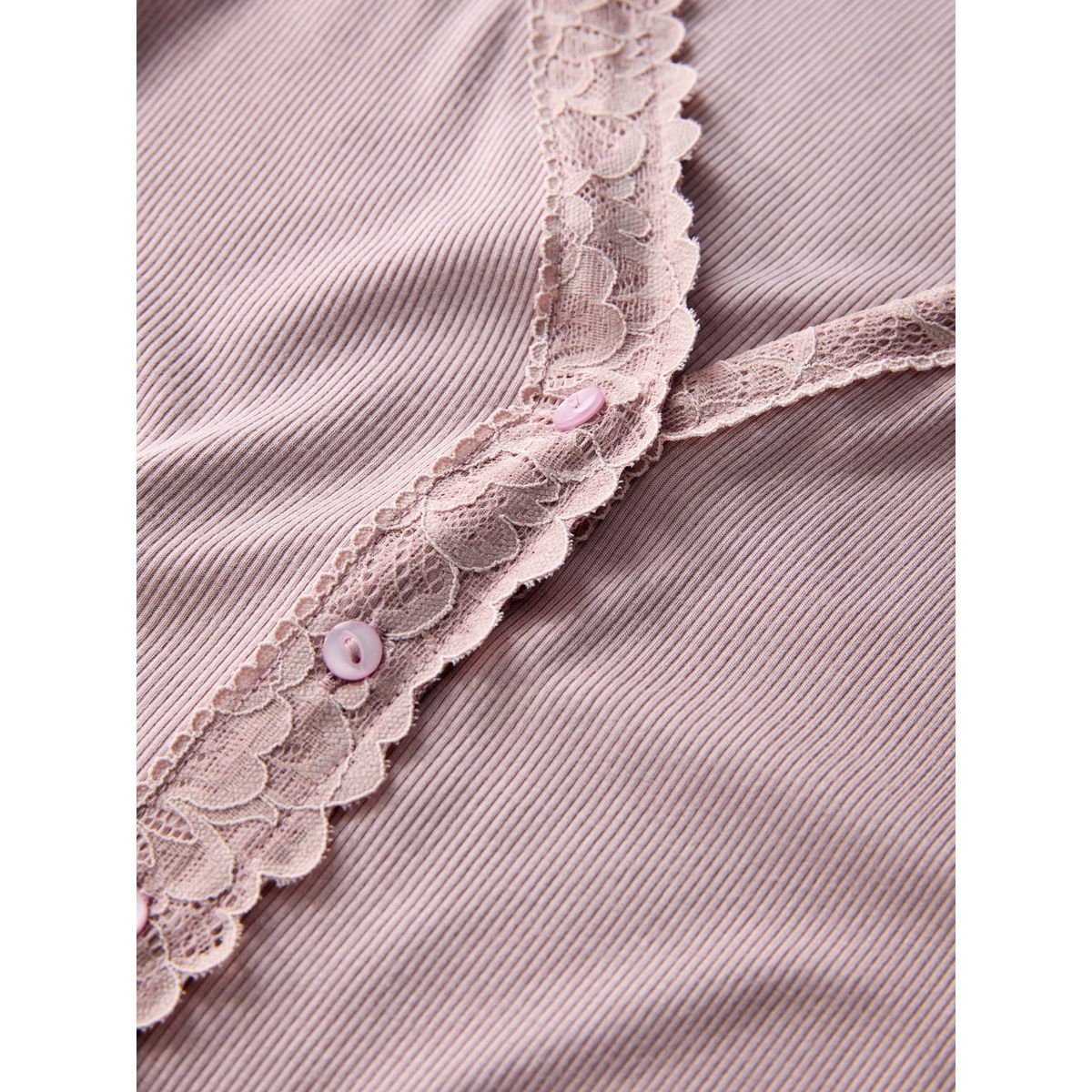 Cardigan de corps thermique à bord dentelle rose blush, NEXT