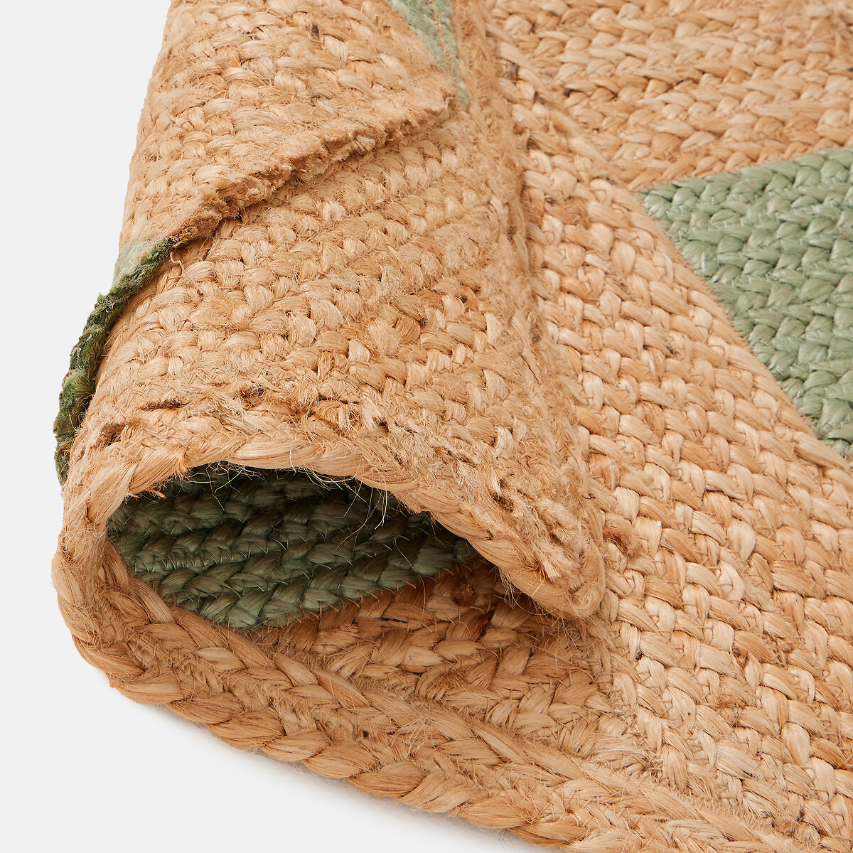 Tapis en jute, rectangulaire, QUADRA naturel / céladon, LA REDOUTE INTERIEURS