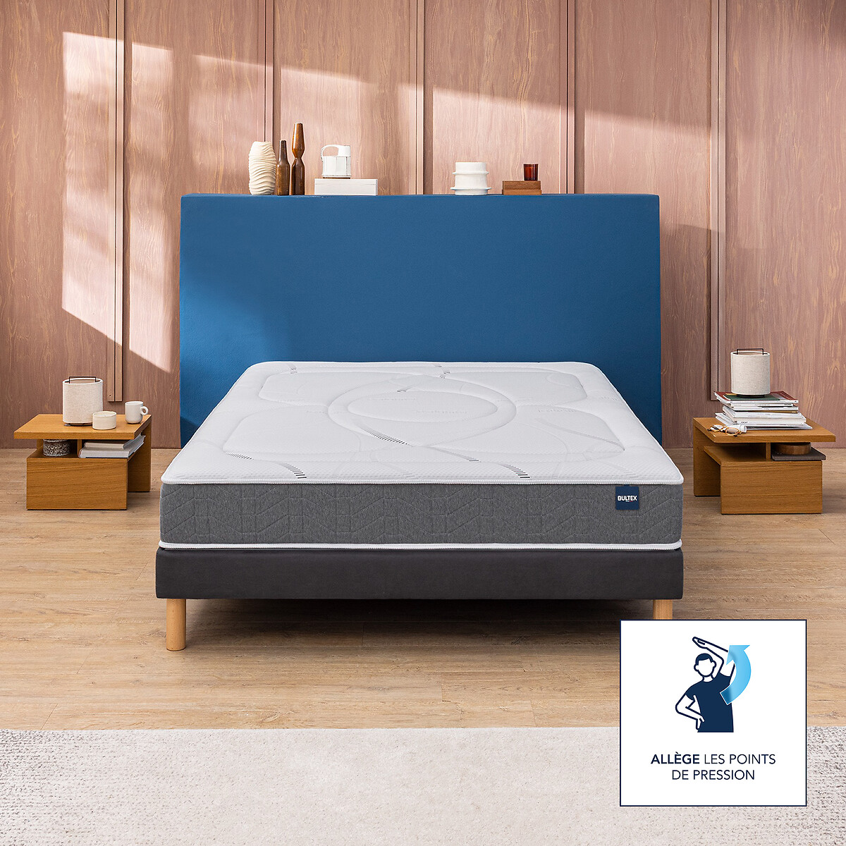 Set materasso in schiuma Recovery + rete bianco/grigio, BULTEX