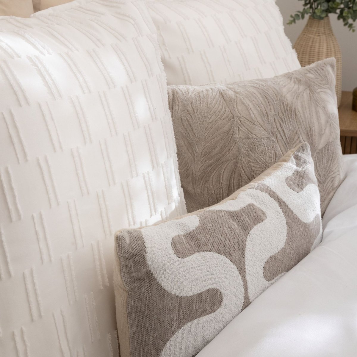 Parure de lit en jacquard EDIE blanc, ATMOSPHERA