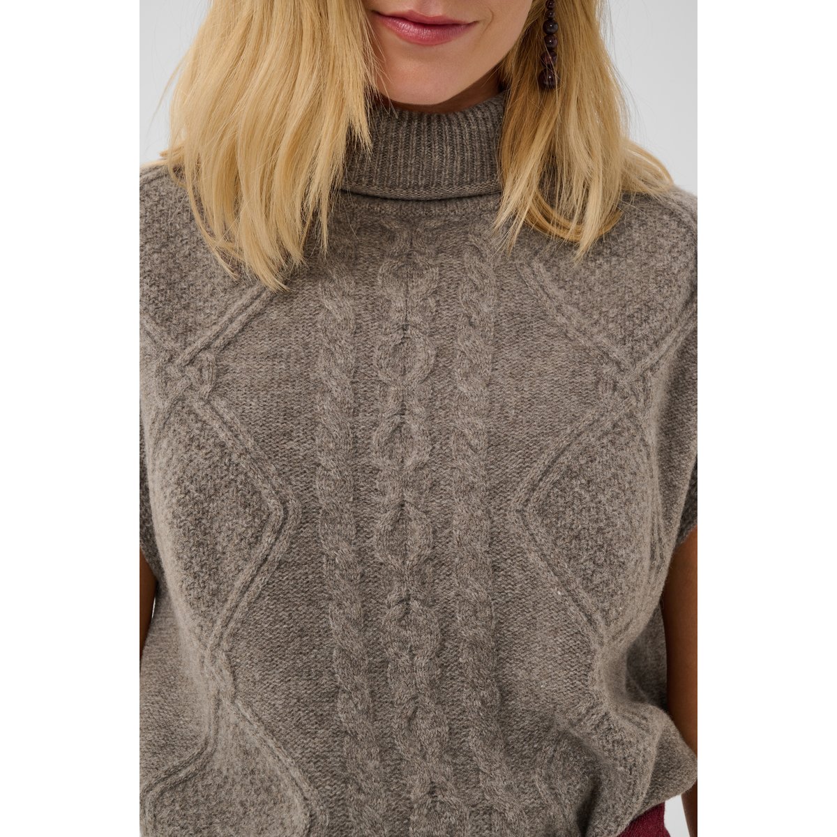 Pullover tricoté marron falcon melange, CULTURE