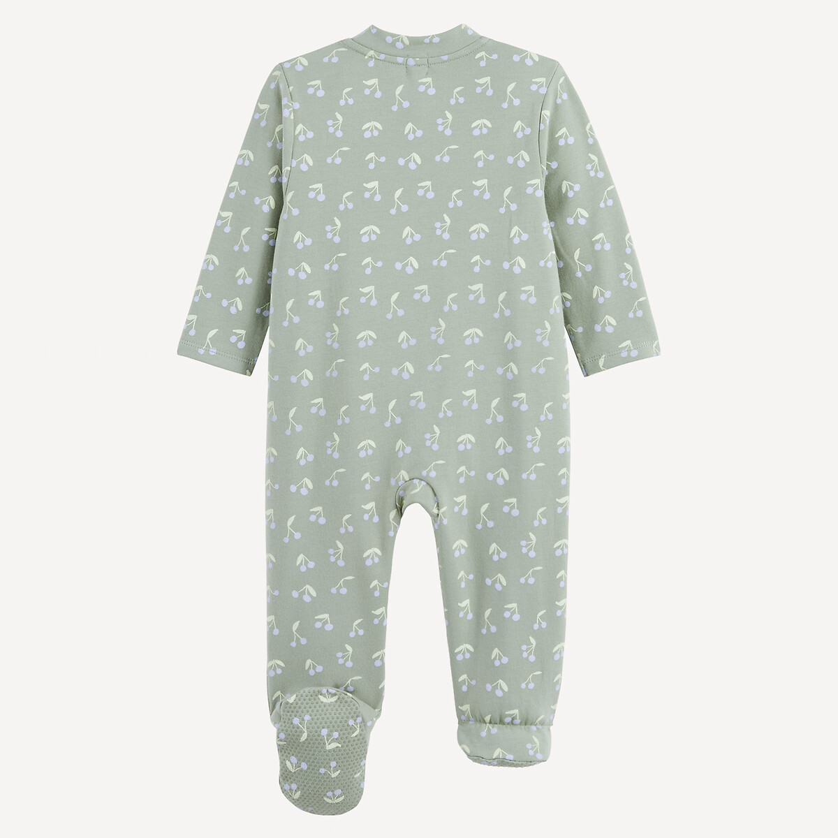 Overpyjama van molton, kersenprint groen , LA REDOUTE COLLECTIONS