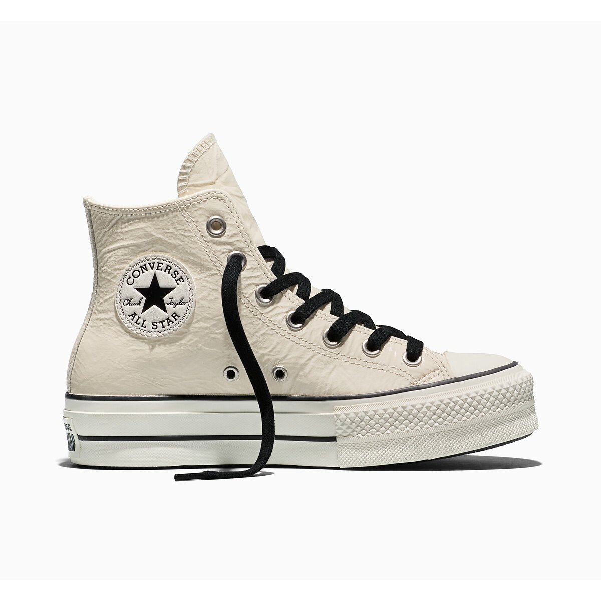 Baskets CHUCK TAYLOR ALL STAR LIFT HI ELEVATED SHINE PATENT beige nacre, CONVERSE