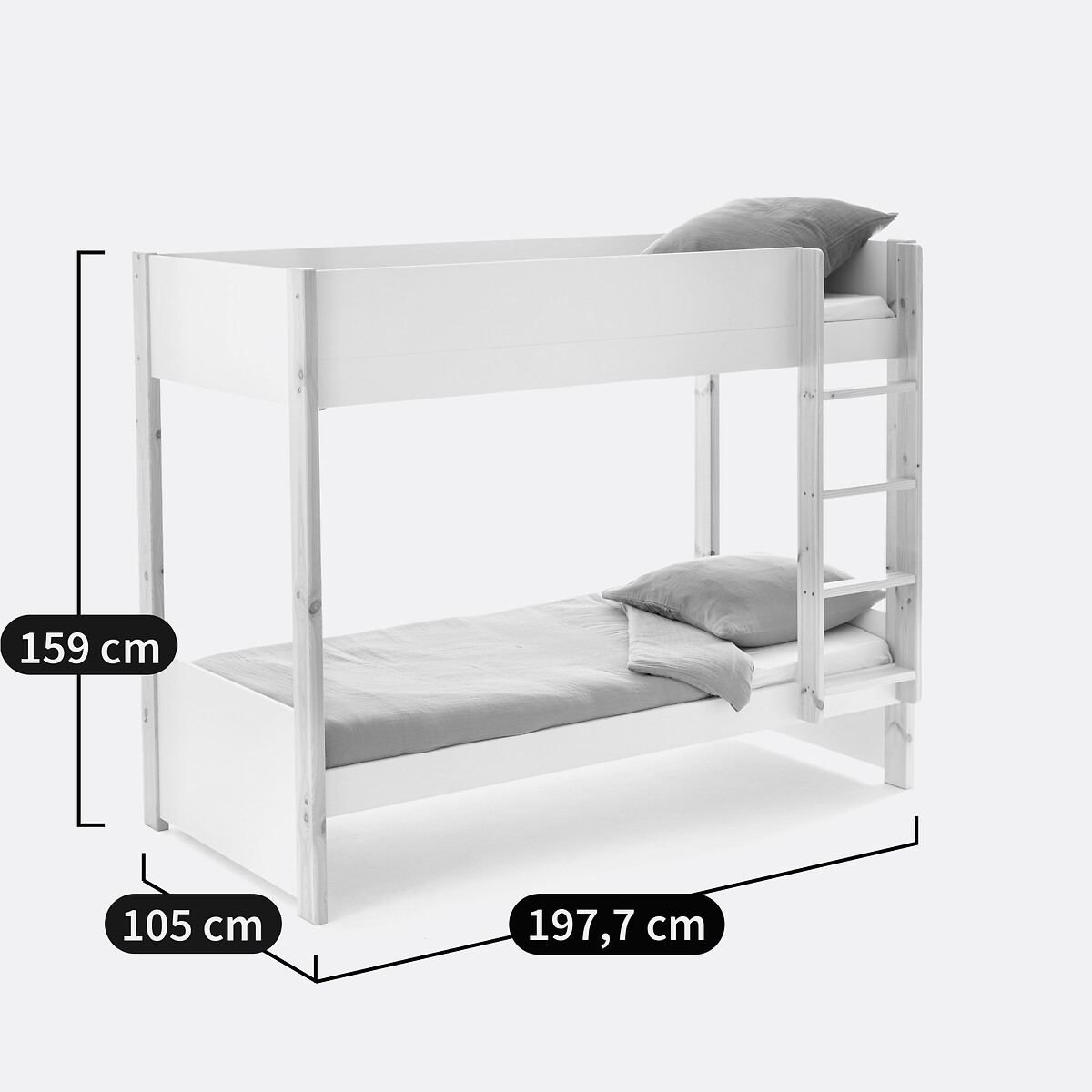 Lits superposés Mileo blanc/bois, LA REDOUTE INTERIEURS