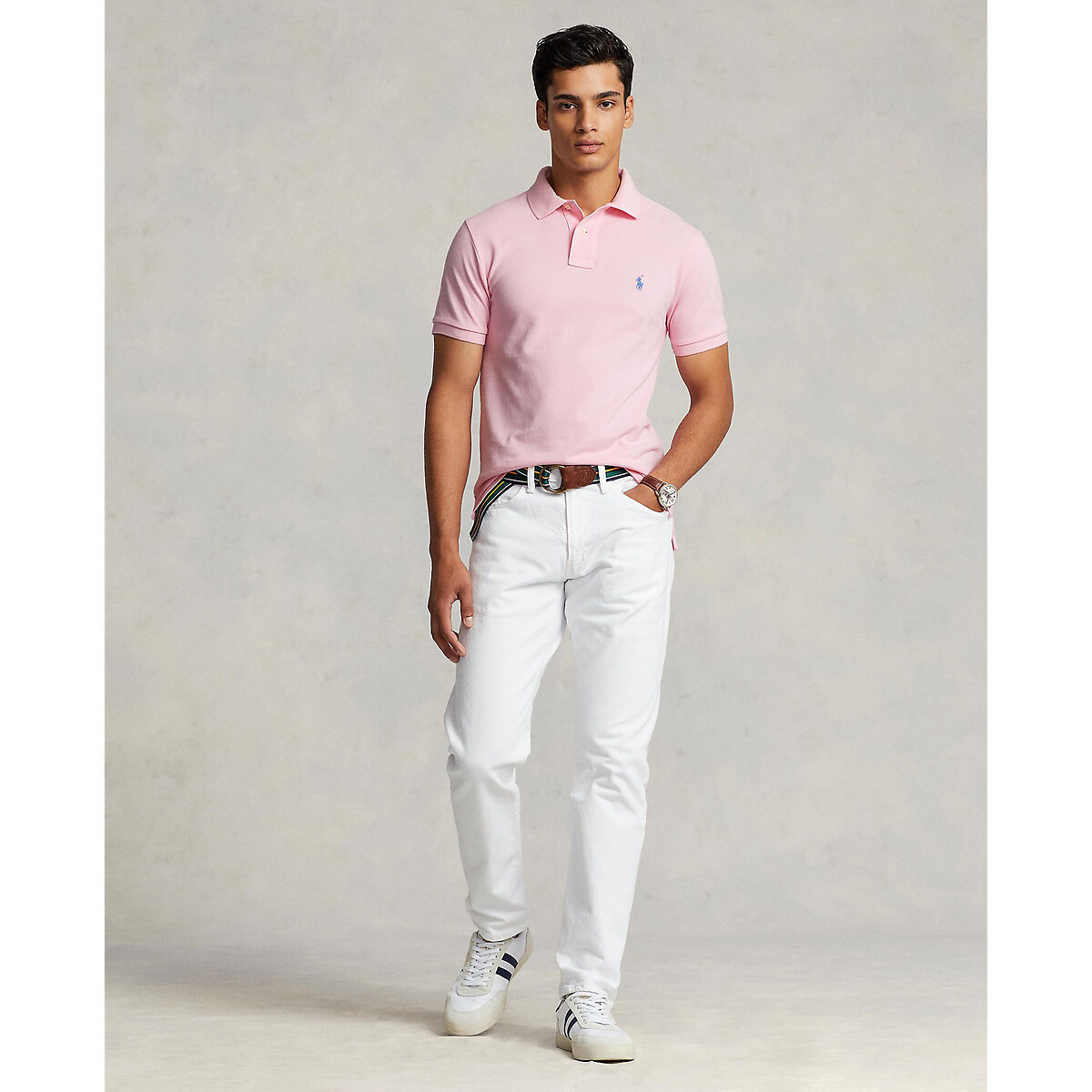 Polo cintré en coton piqué rose, POLO RALPH LAUREN