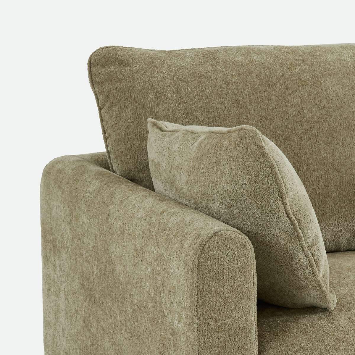 Divano letto angolare a 3 posti in ciniglia jacquard, EMILIO verde salvia, LA REDOUTE INTERIEURS