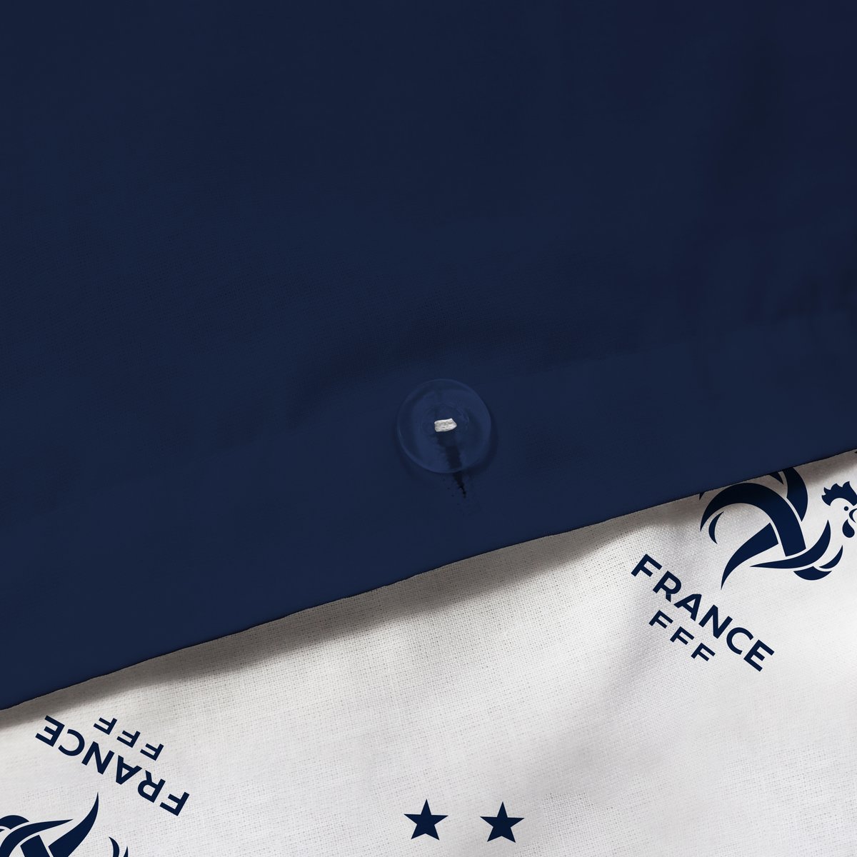 Parure de lit imprimée 100% coton, Équipe de France de Football RAYURES bleu, FFF